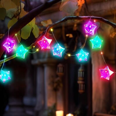16.4ft 25-Star USB – Powered RGB Color – Changing LED Fairy String Lights with Smart APP Control, Ideal for Spring Home Decor, Parties and Indoor Spaces